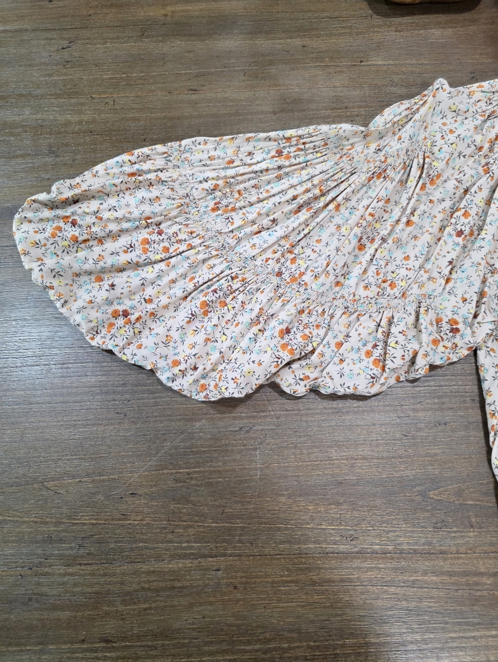 Ivy Jane Boho Floral Off-The-Shoulder Tiered Bell Sleeve Top, Size Small - Picture 7 of 7